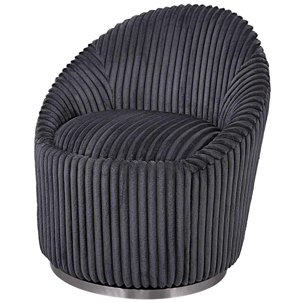 Uttermost - Crue Gray Fabric Swivel Chair - 23599 veiw 3