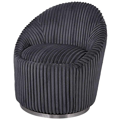 Uttermost - Crue Gray Fabric Swivel Chair - 23599 veiw 3