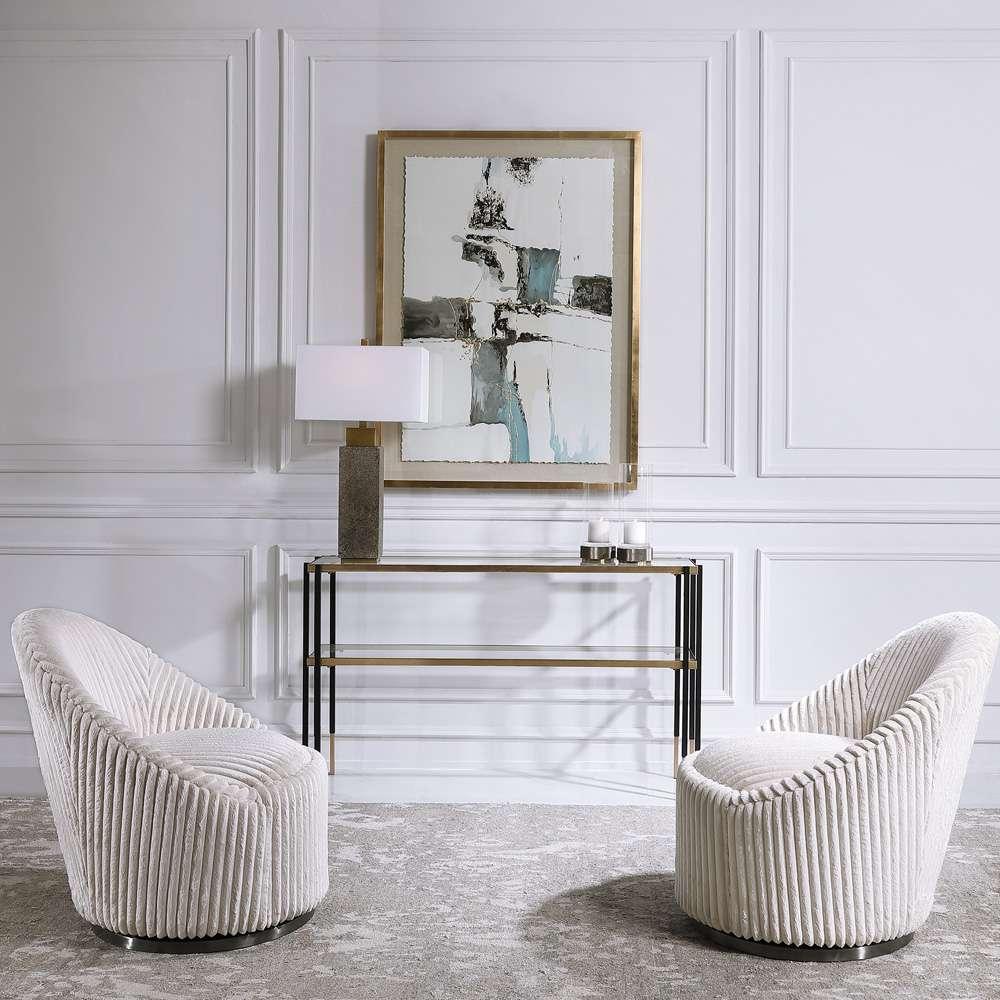 Uttermost - Crue White Swivel Chair - 23578 veiw 2