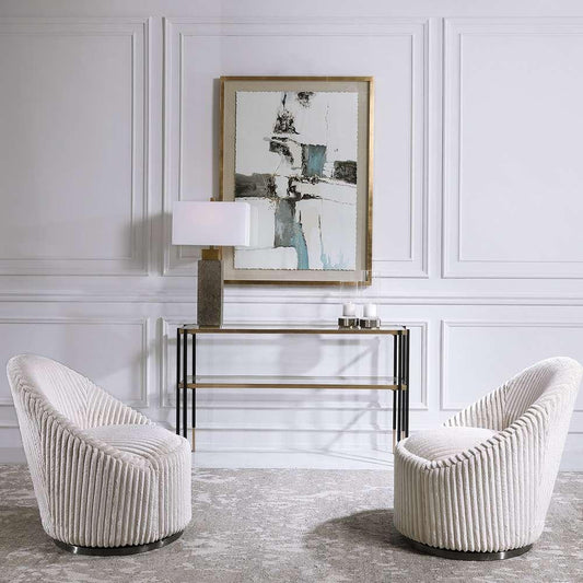 Uttermost - Crue White Swivel Chair - 23578 veiw 2