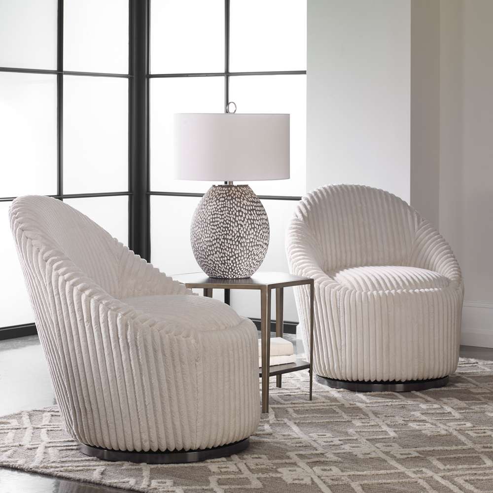 Uttermost - Crue White Swivel Chair - 23578 veiw 4