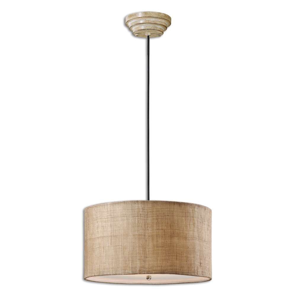 Uttermost - Dafina 3 Light Burlap Drum Pendant - 21933 veiw 1