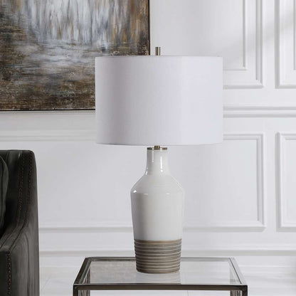 Uttermost - Dakota White Crackle Table Lamp - 28398-1 veiw 2