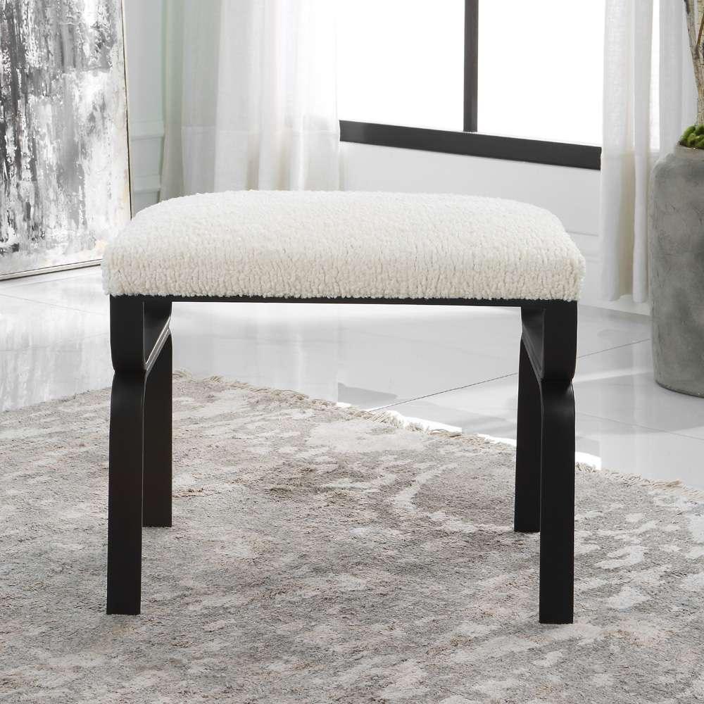 Uttermost - Diverge White Shearling Small Bench - 23749 veiw 2