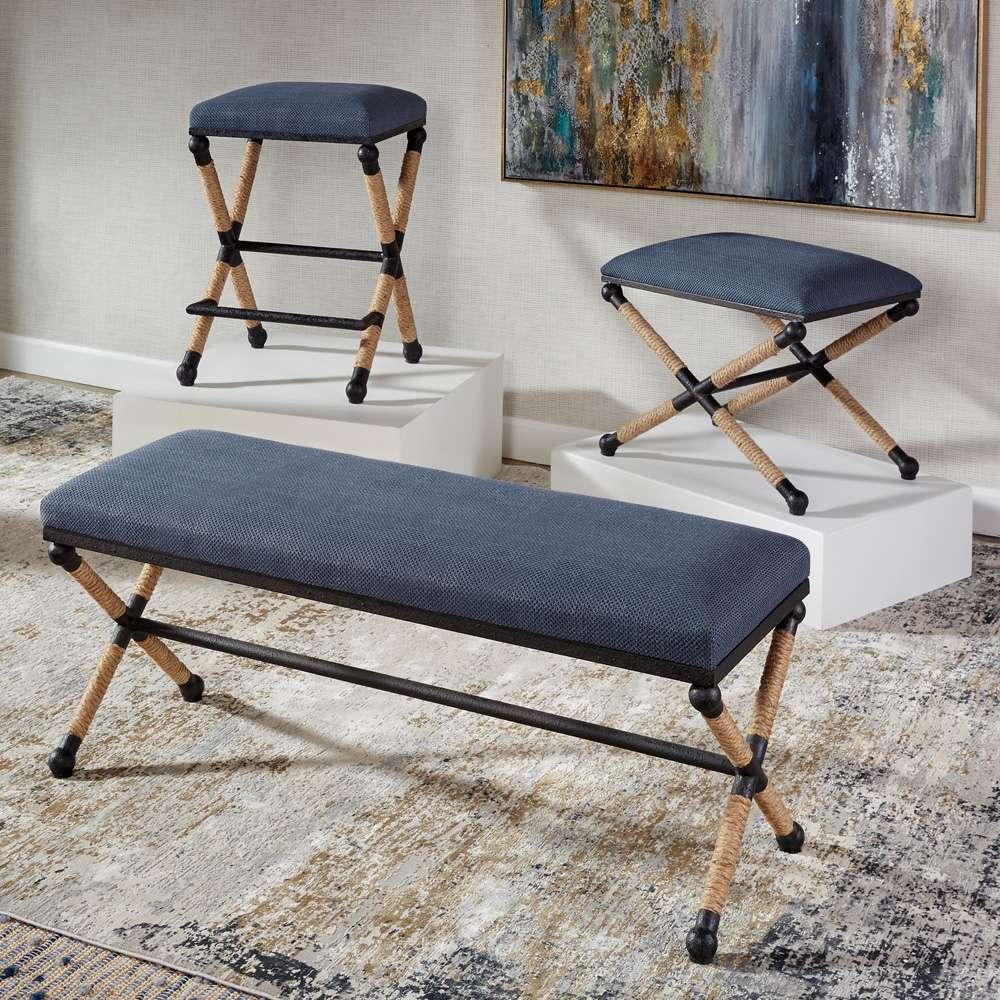 Uttermost - Firth Rustic Navy Bench - 23713 veiw 3