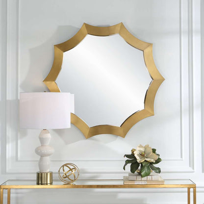 Uttermost - Flare Brushed Brass Round Mirror - 09906 veiw 2