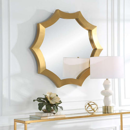 Uttermost - Flare Brushed Brass Round Mirror - 09906 veiw 4