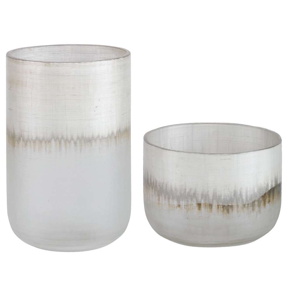 Uttermost - Frost Silver Drip Glass Vases, Set/2 - 18071 veiw 1