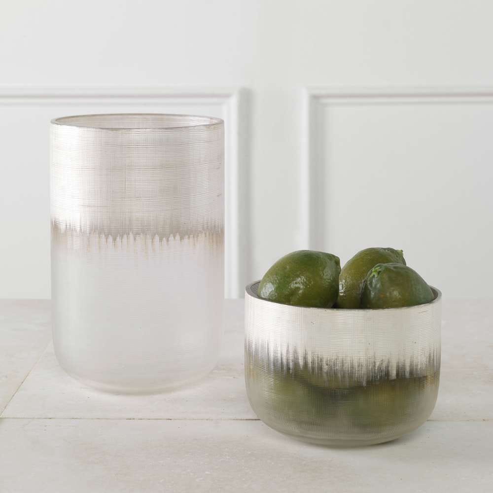 Uttermost - Frost Silver Drip Glass Vases, Set/2 - 18071 veiw 3