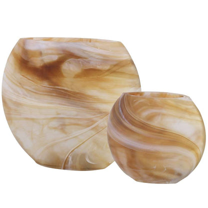 Uttermost - Fusion Swirled Caramel & Ivory Vases, Set/2 - 18070 veiw 1