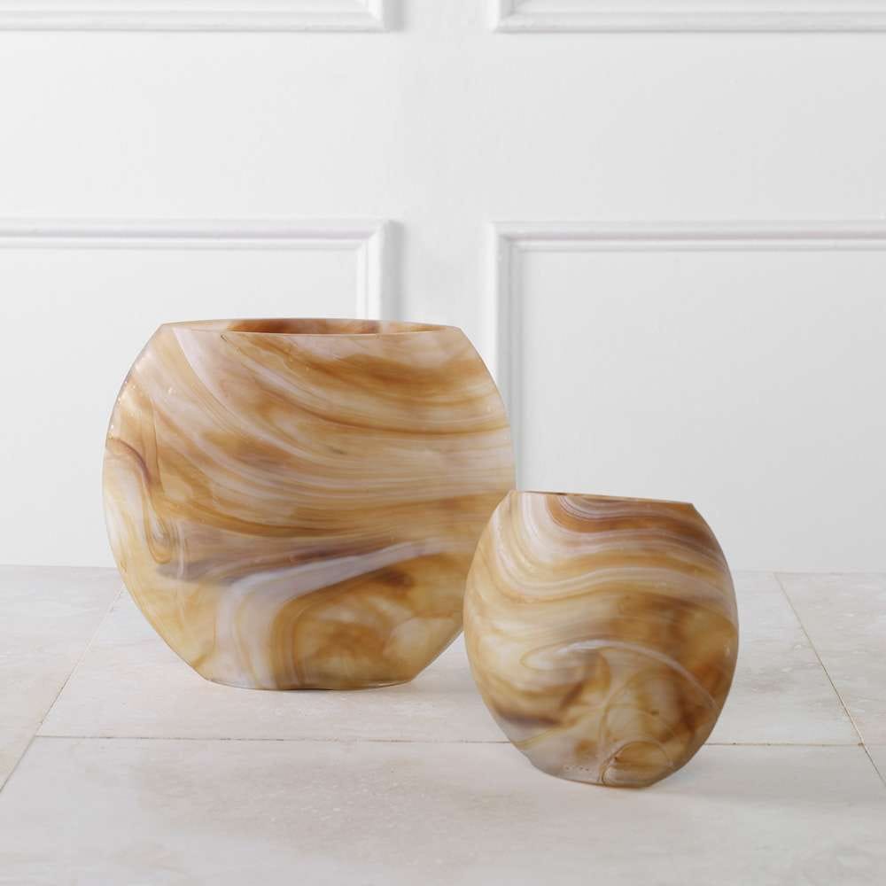 Uttermost - Fusion Swirled Caramel & Ivory Vases, Set/2 - 18070 veiw 2