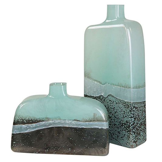 Uttermost - Fuze Aqua & Bronze Vases (Set of 2) - 18096 veiw 1