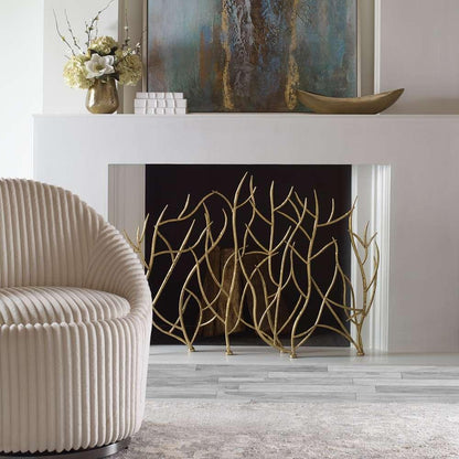 Uttermost - Gold Branches Decorative Fireplace Screen - 18796 veiw 4