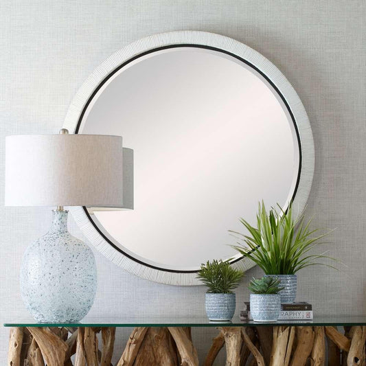 Uttermost - Granada Whitewash Round Mirror - 09860 veiw 2