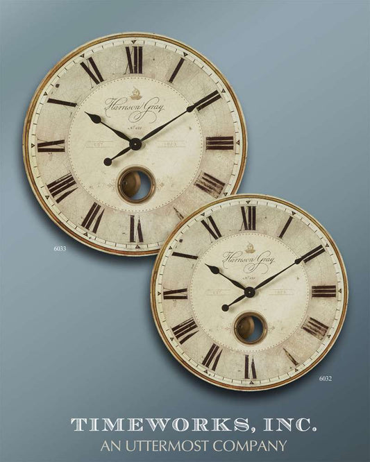 Uttermost - Harrison Gray 23in Clock - 06032 veiw 2