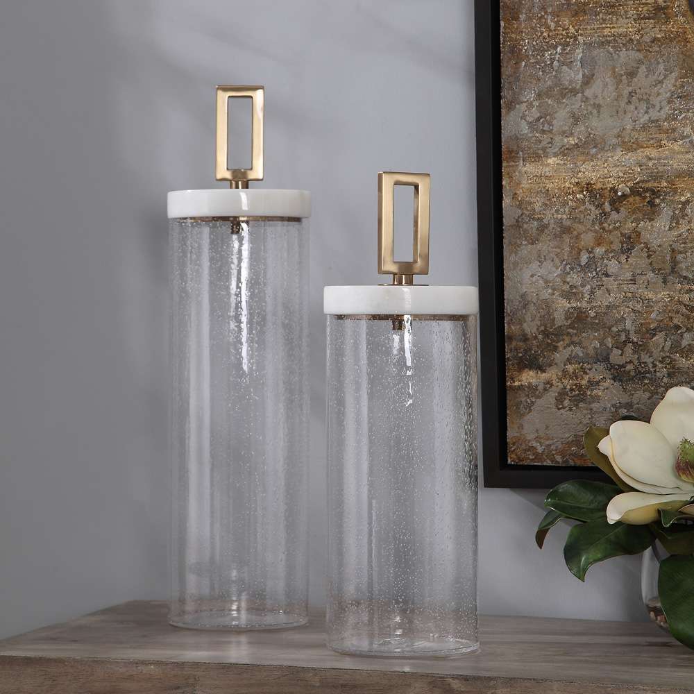 Uttermost - Hayworth Seeded Glass Containers, Set/2 - 17545 veiw 2
