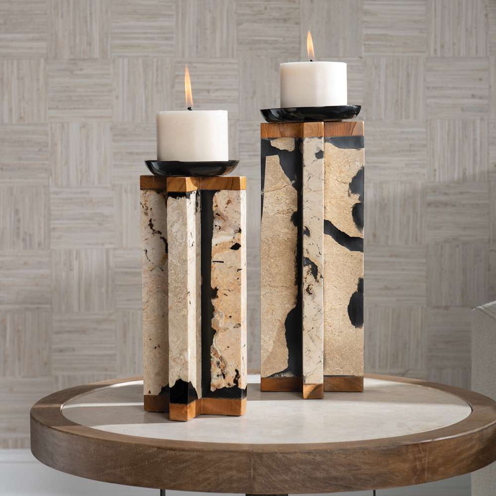 Uttermost - Illini Stone Candleholders (Set of 2) - 17746 veiw 4