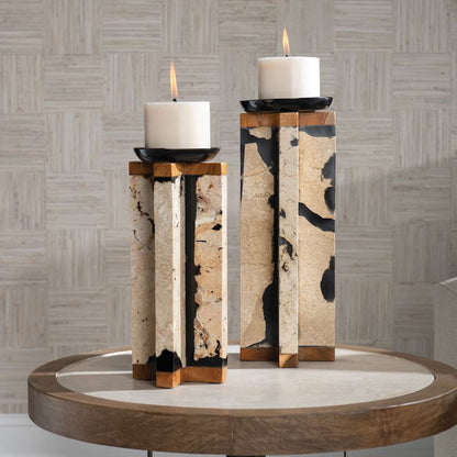 Uttermost - Illini Stone Candleholders (Set of 2) - 17746 veiw 4