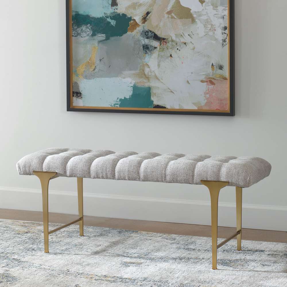 Uttermost - Imperial Upholstered Gray Bench - 23765 veiw 2