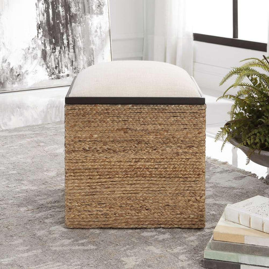 Uttermost - Island Square Straw Accent Stool - 23735 veiw 2