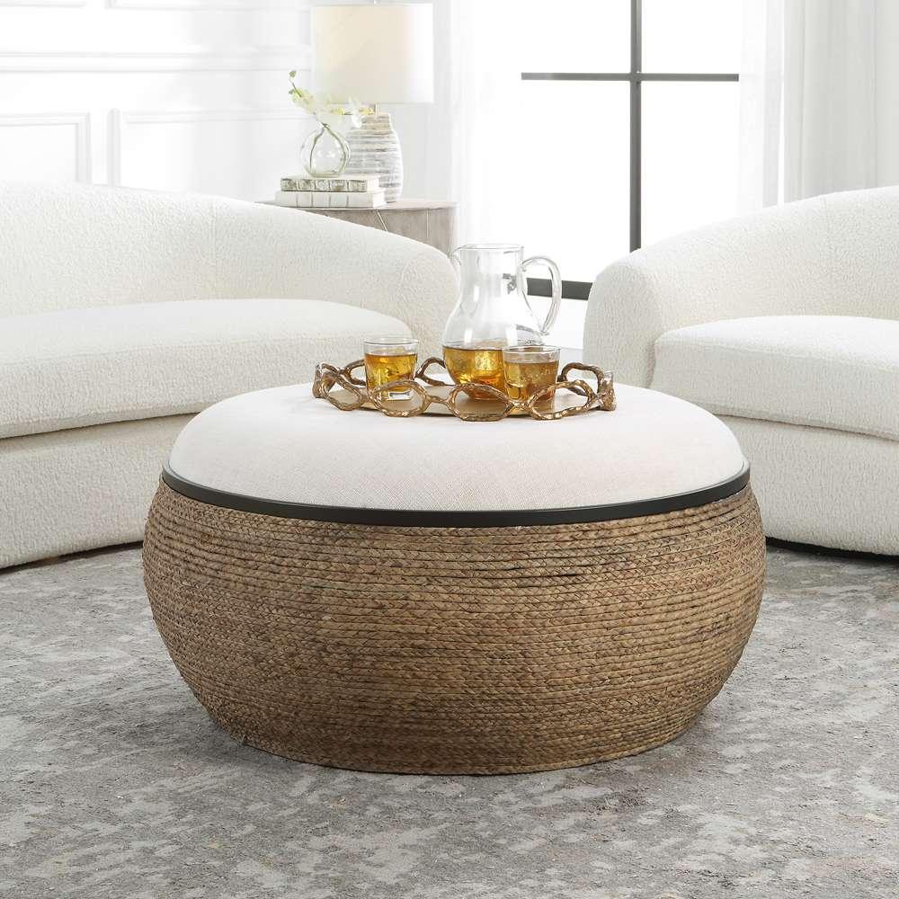 Uttermost - Island Straw Storage Ottoman / Coffee Table - 23734 veiw 4