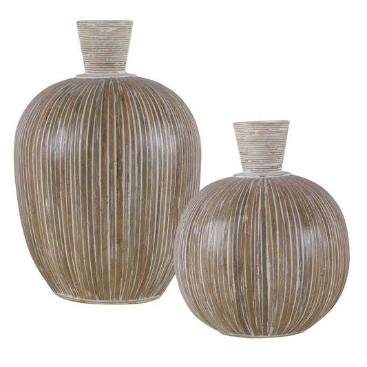 Uttermost - Islander White Washed Vases (Set of 2) - 17990 veiw 1
