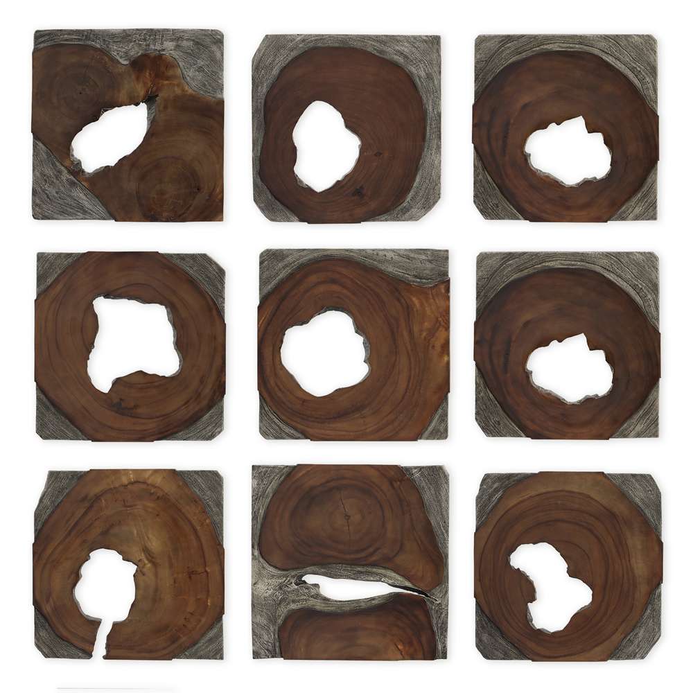Uttermost - Jungle Wood Paneled Wall Art, Set/9 - 04349 veiw 2