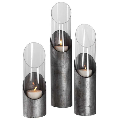 Uttermost - Karter Iron & Glass Candleholders Set/3 - 17518 veiw 1