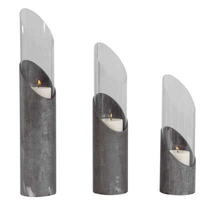 Uttermost - Karter Iron & Glass Candleholders Set/3 - 17518 veiw 3