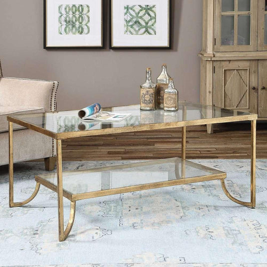 Uttermost - Katina Gold Leaf Coffee Table - 24540 veiw 2