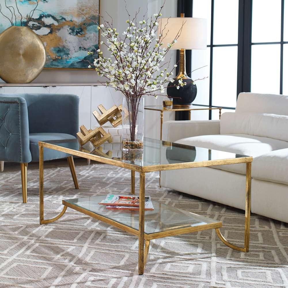 Uttermost - Katina Gold Leaf Coffee Table - 24540 veiw 4
