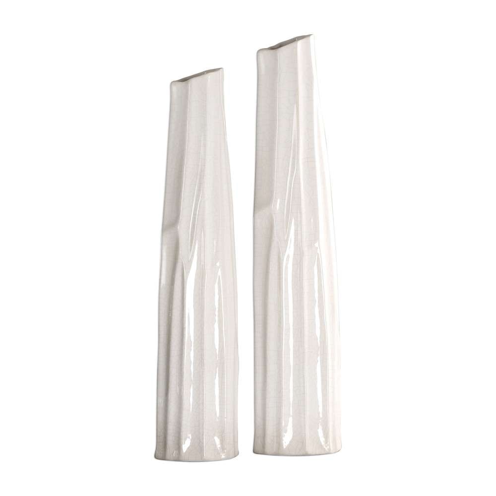 Uttermost - Kenley Crackled White Vases (Set of 2) - 18868 veiw 1