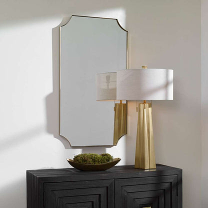 Uttermost - Lennox Brass Scalloped Corner Mirror - 09727 veiw 2
