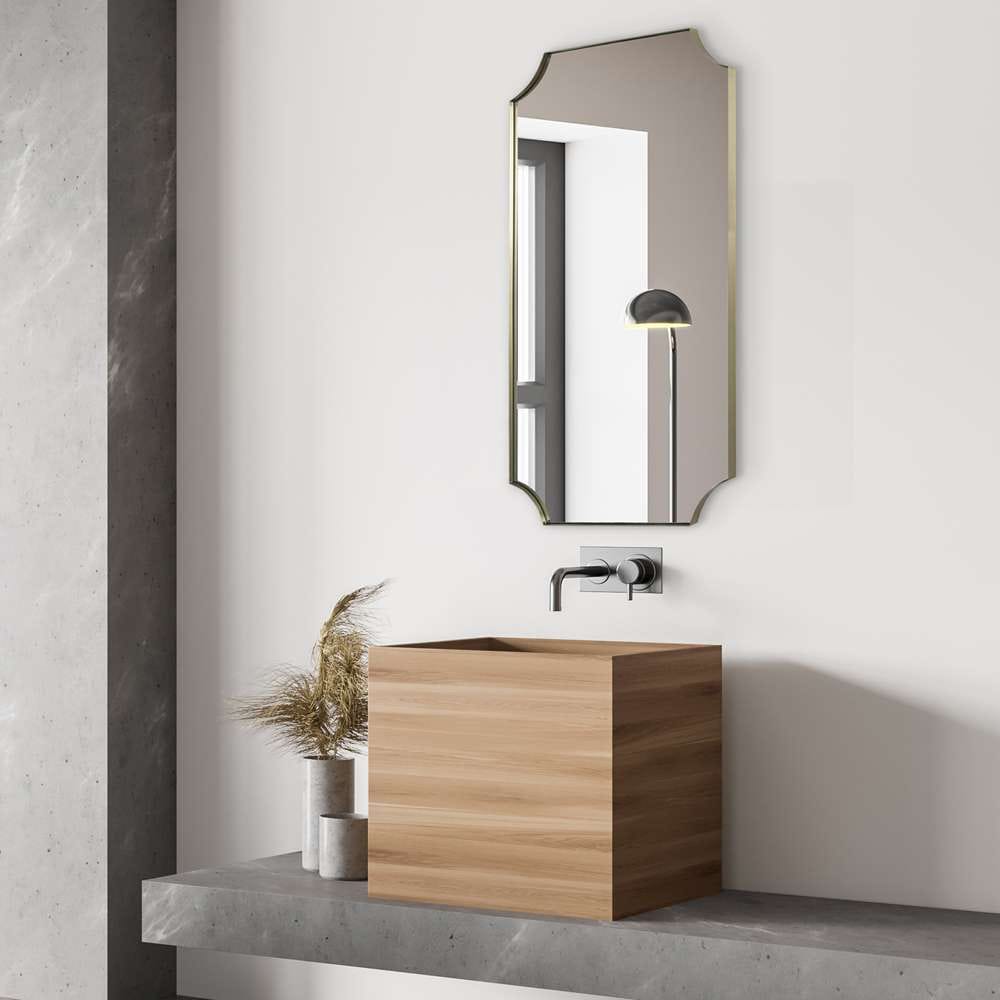 Uttermost - Lennox Brass Scalloped Corner Mirror - 09727 veiw 4