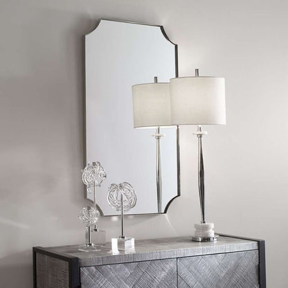Uttermost - Lennox Nickel Scalloped Corner Mirror - 09710 veiw 2