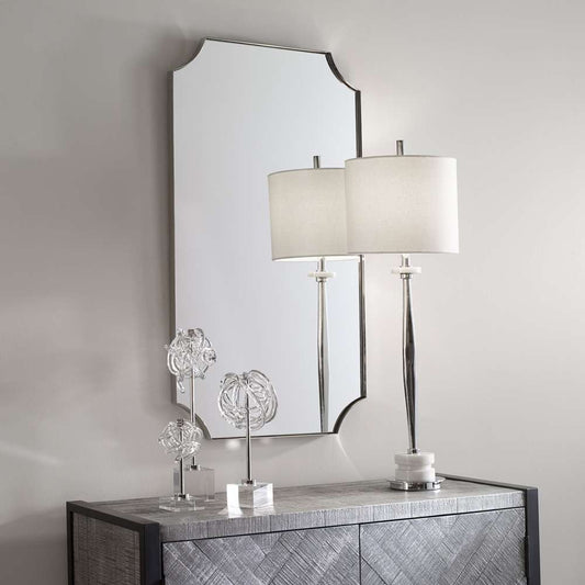 Uttermost - Lennox Nickel Scalloped Corner Mirror - 09710 veiw 2