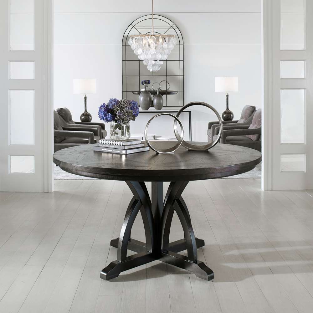 Uttermost - Maiva Round Black Dining Table - 25861 veiw 4