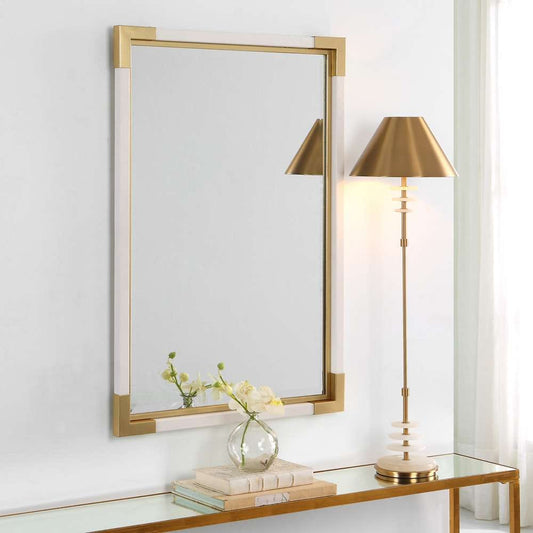 Uttermost - Malik White & Gold Mirror - 09879 veiw 2