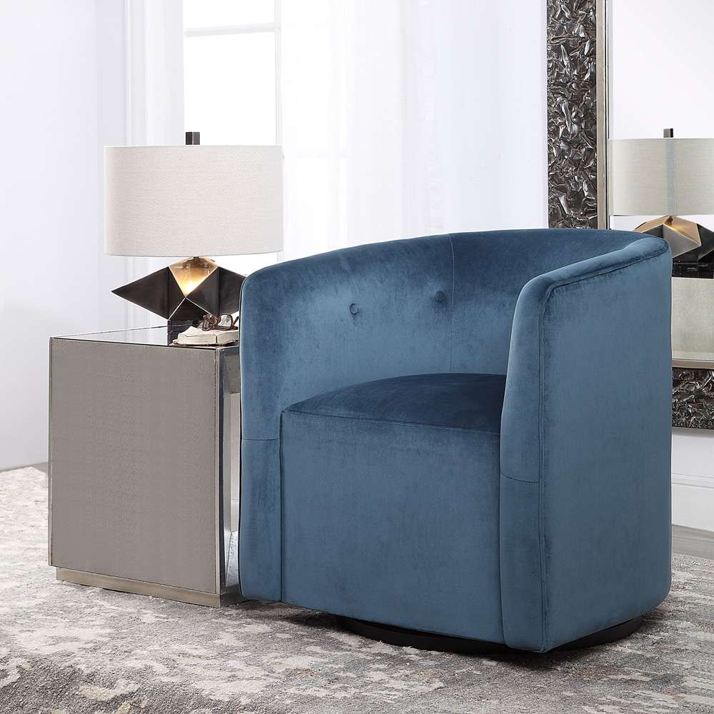 Uttermost - Mallorie Blue Swivel Chair - 23491 veiw 3