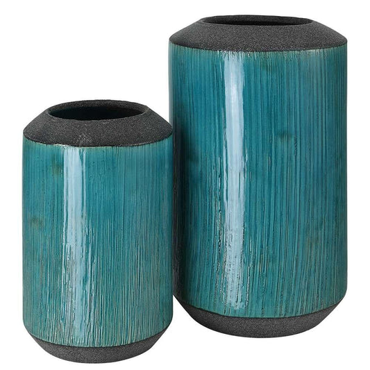 Uttermost - Maui Aqua Blue Vases (Set of 2) - 18064 veiw 1
