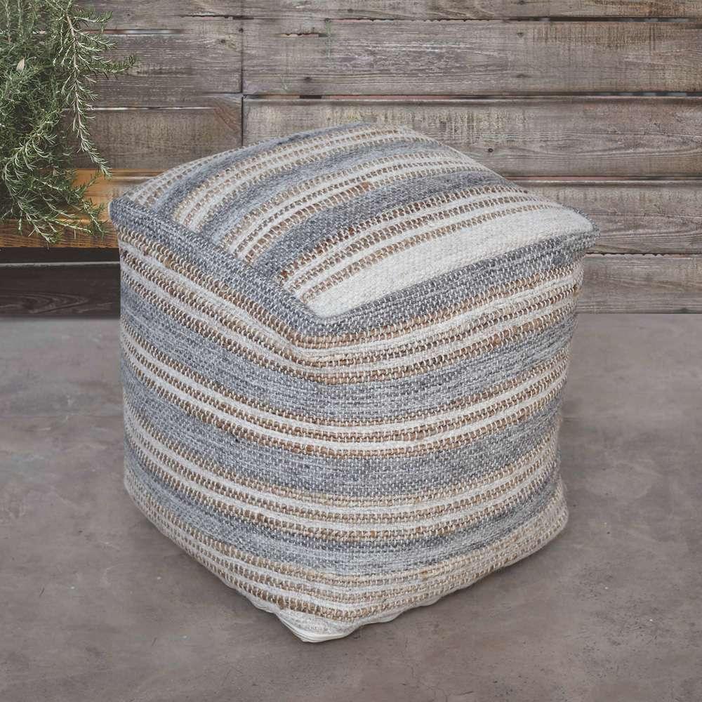 Uttermost - Mesick Handwoven Gray Pouf - 23967 veiw 2