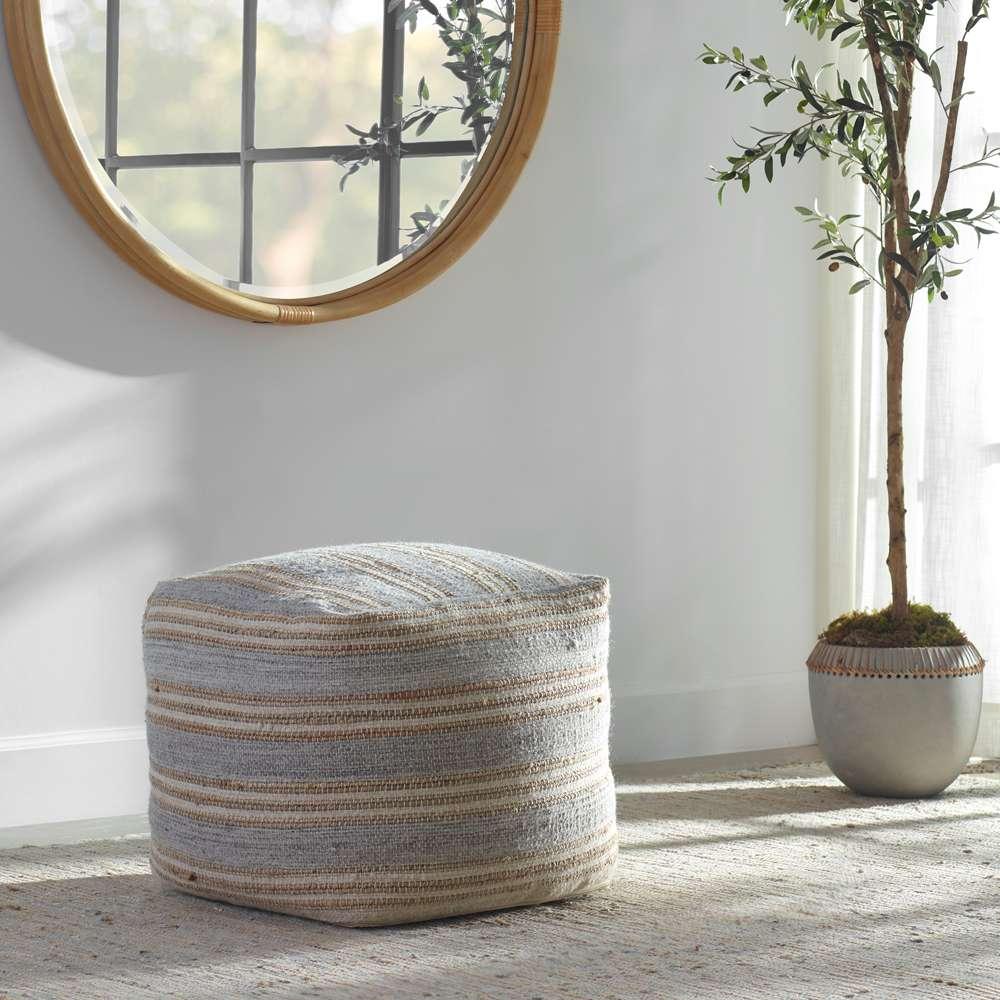 Uttermost - Mesick Handwoven Gray Pouf - 23967 veiw 3