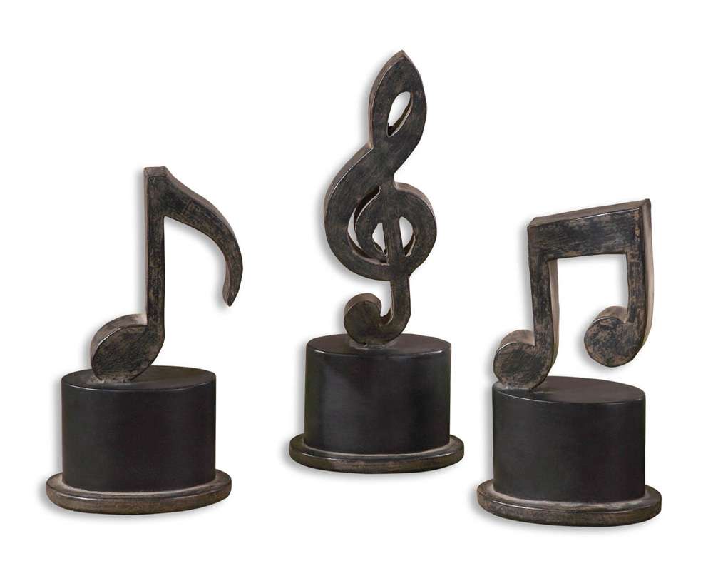 Uttermost - Music Notes Metal Figurines, Set/3 - 19280 veiw 1