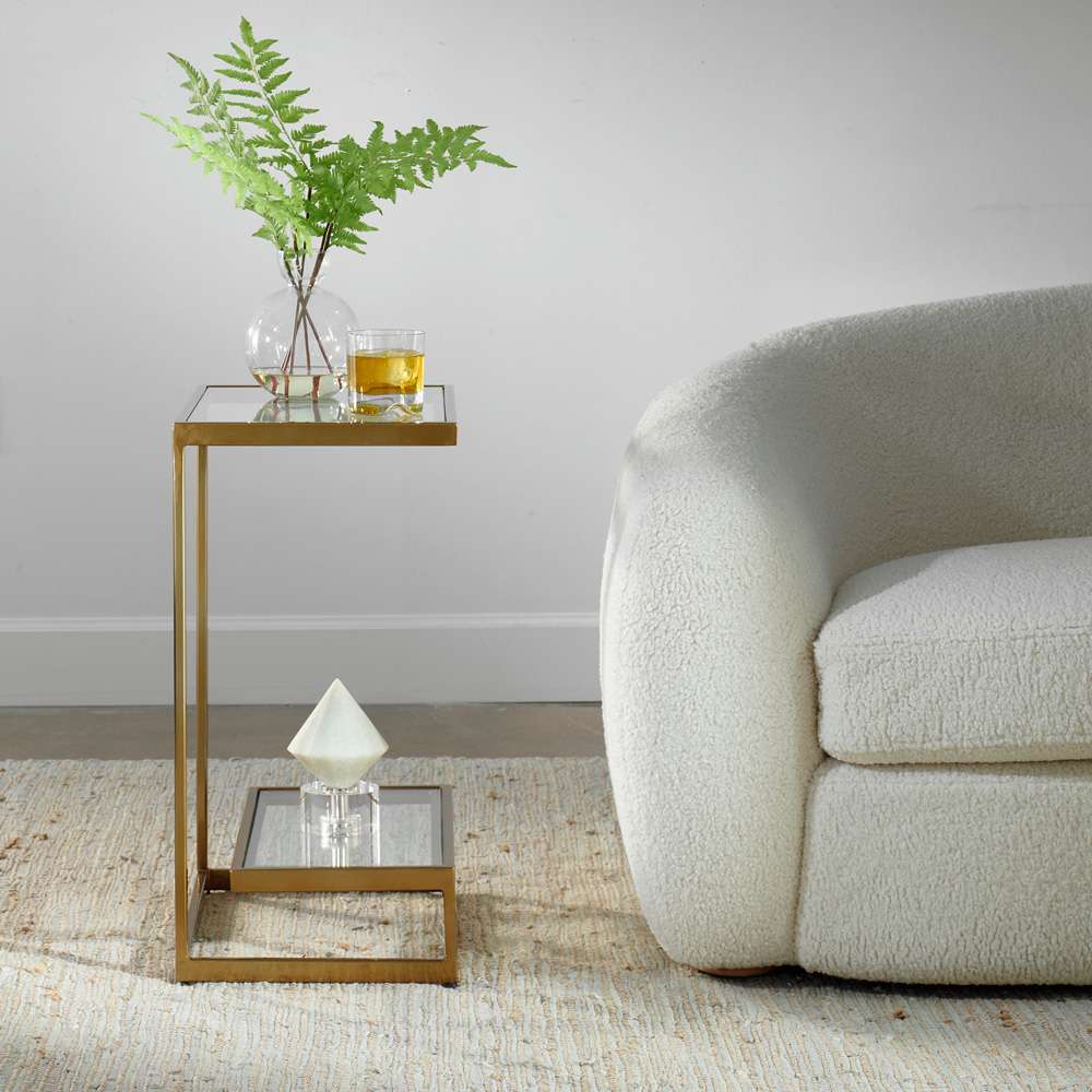 Uttermost - Musing Brushed Brass Accent Table - 22913 veiw 2