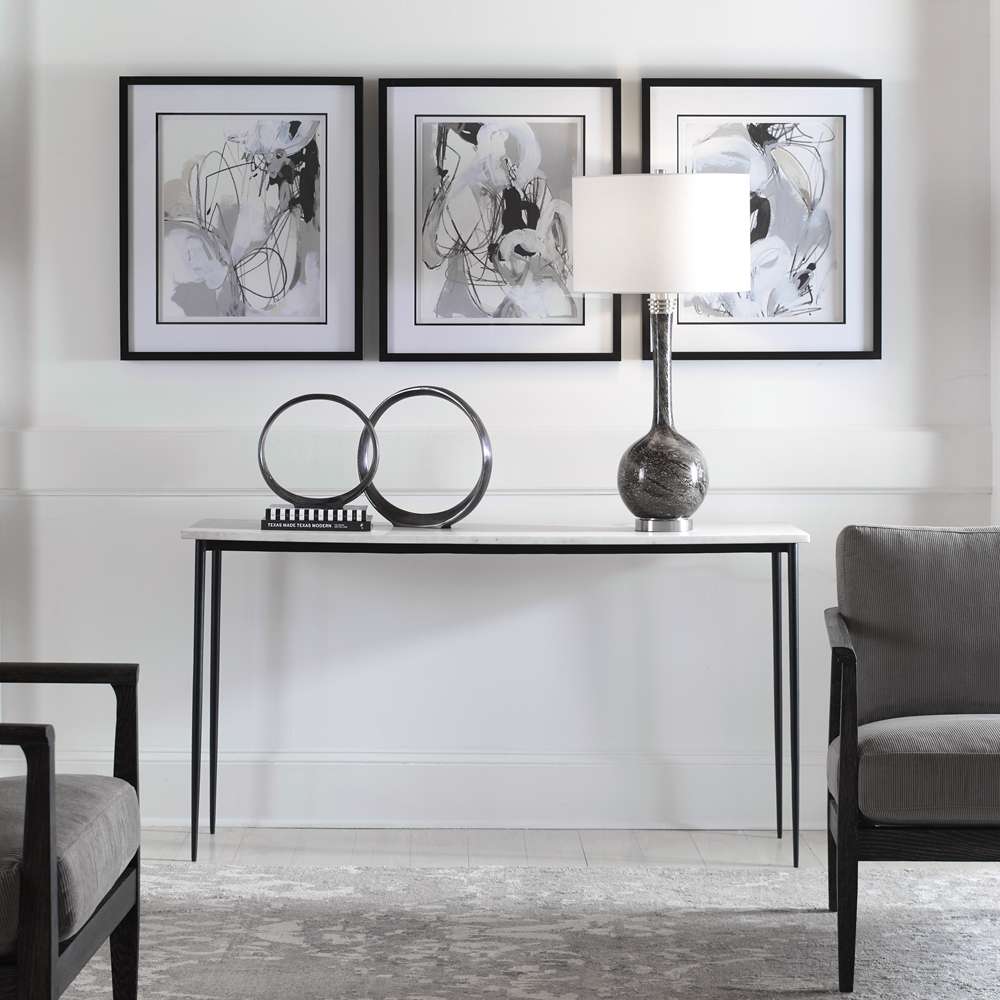 Uttermost - Nightfall White Marble Console Table - 25173 veiw 4