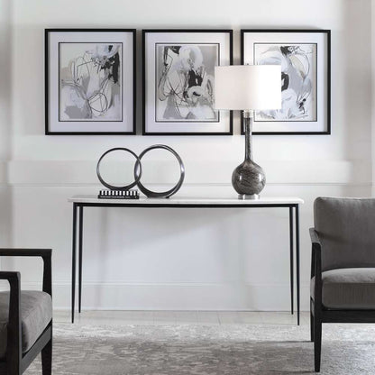 Uttermost - Nightfall White Marble Console Table - 25173 veiw 4