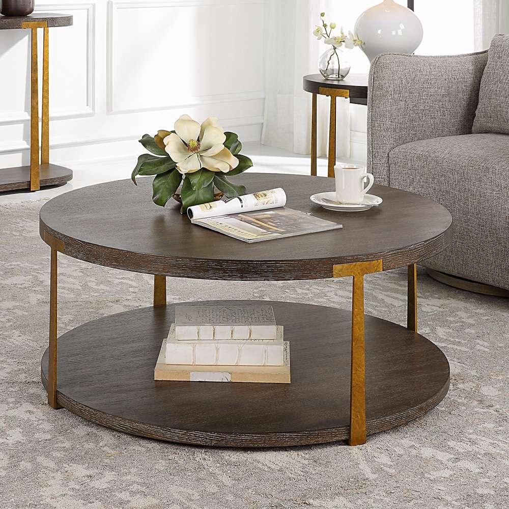 Uttermost - Palisade Round Wood Coffee Table - 25555 veiw 2