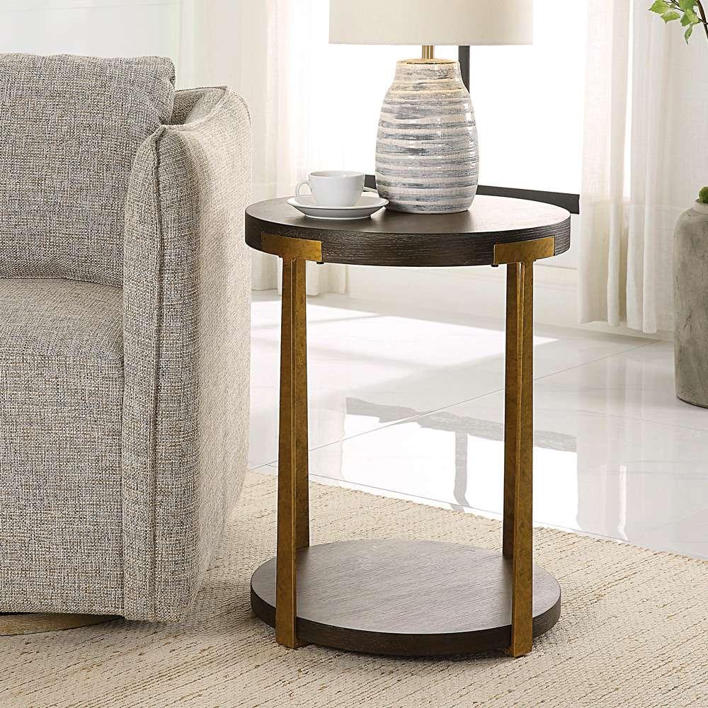 Uttermost - Palisade Round Wood Side Table - 25554 veiw 2