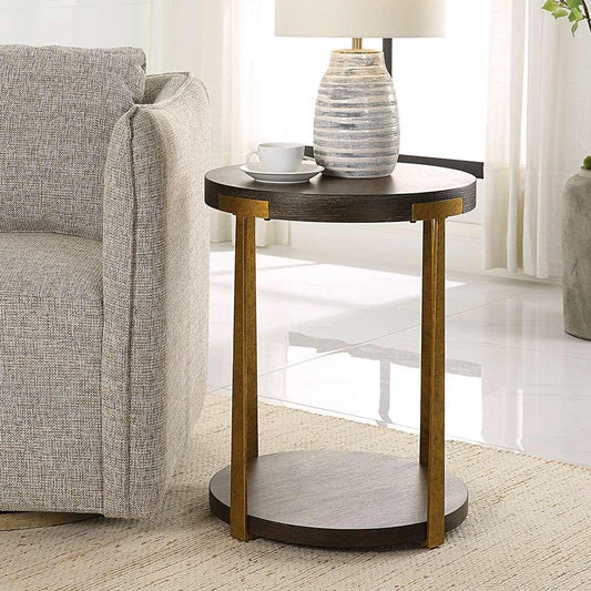 Uttermost - Palisade Round Wood Side Table - 25554 veiw 2