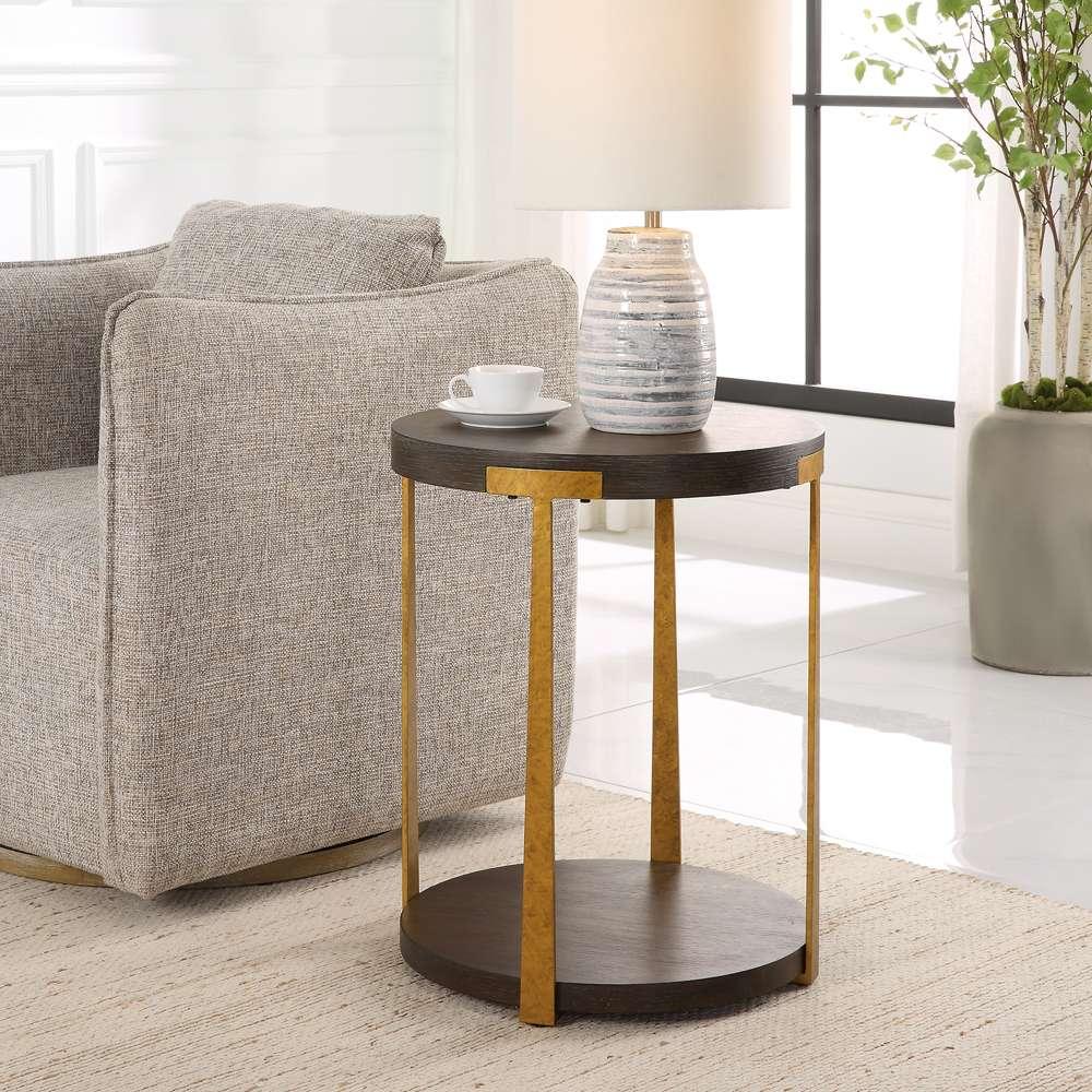 Uttermost - Palisade Round Wood Side Table - 25554 veiw 4
